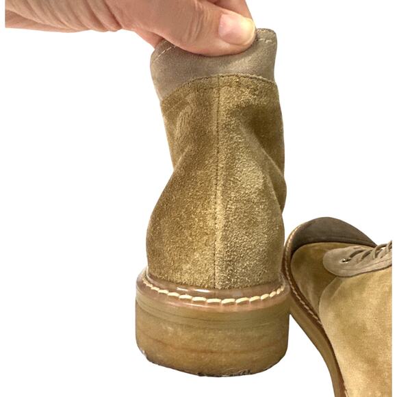 Chanel 2017 Interlocking CC Logo Two Tone Suede Lace-Up Ankle Boots Size IT 38 - Picture 9 of 16